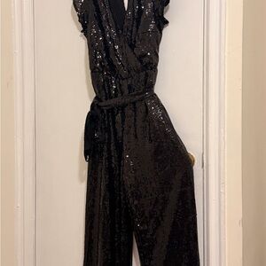 Lane Bryant Black Sequin Jumpsuit
